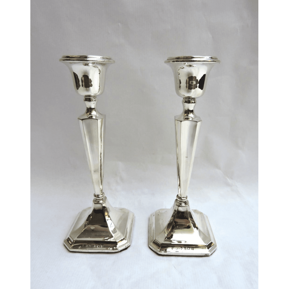 Pair of Art Deco Sterling Candle Sticks/ Holders - Sydney & Co. - Dated ...