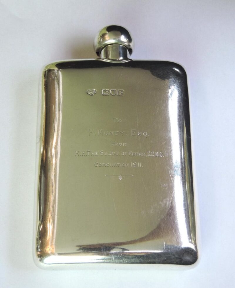 English Hallmarked Sterling Silver Flask, London - dated 1905.