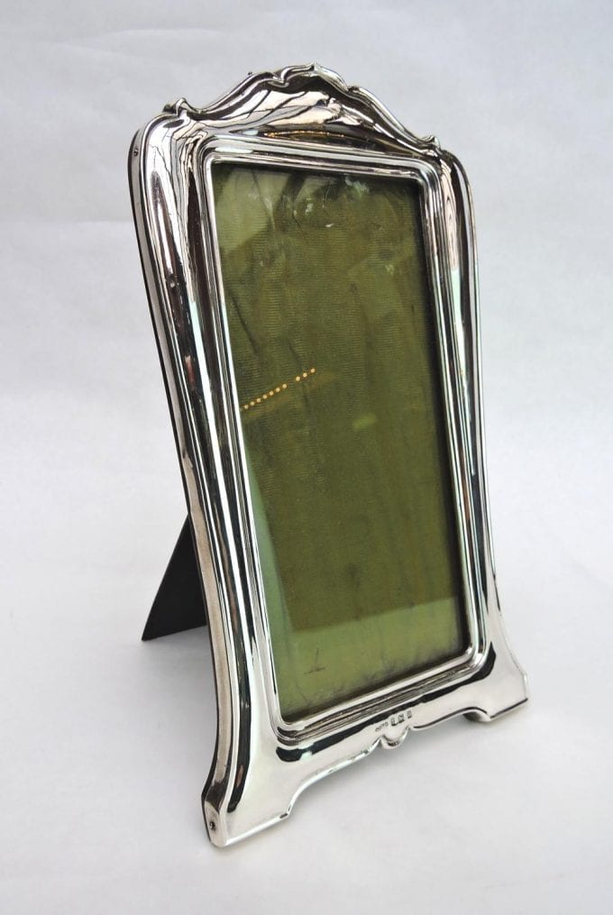 English Hallmarked Sterling Silver Photo Frame with Ebony Wood Backing ...