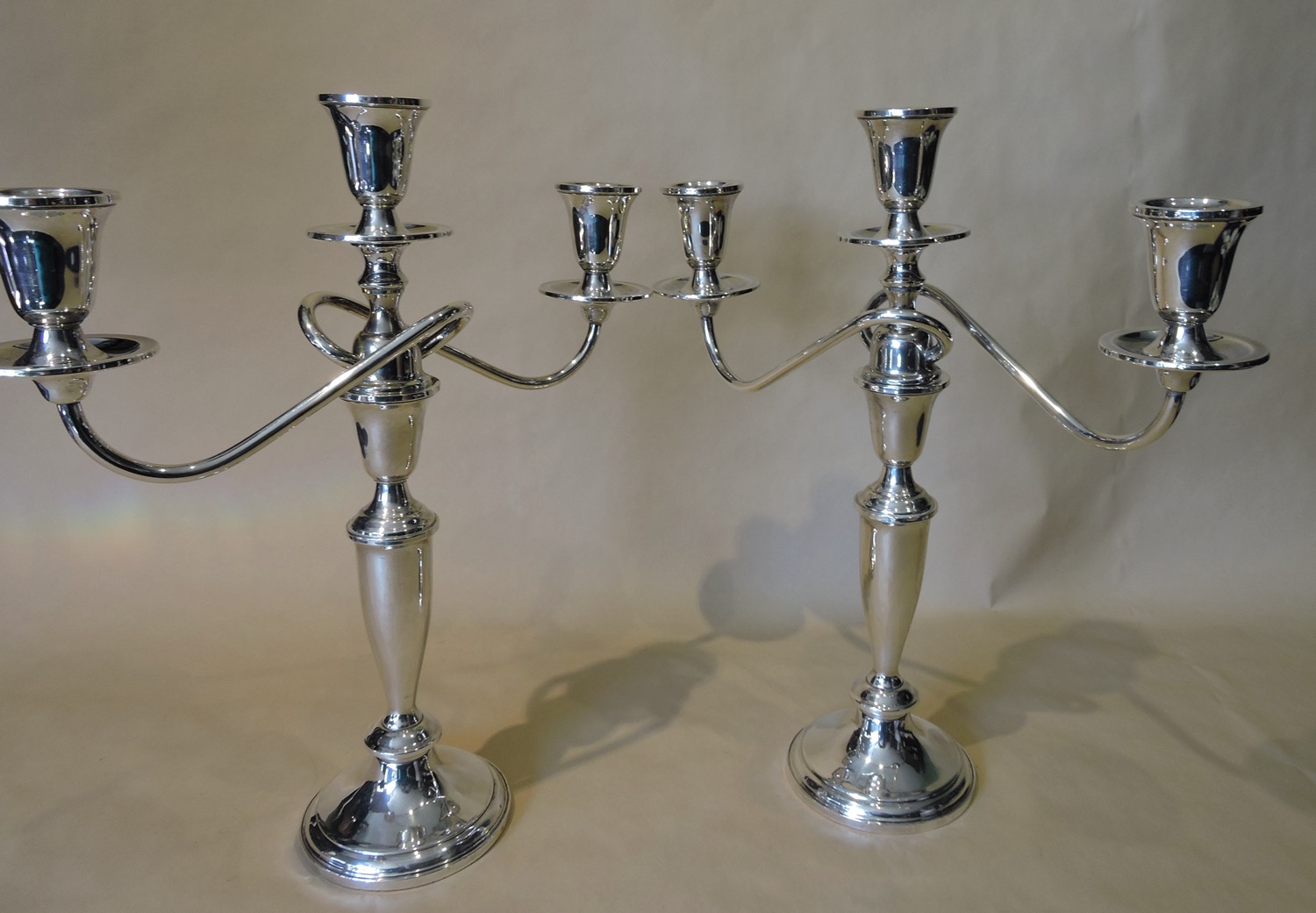 Pair of Towle USA Sterling Silver 3 Branch Candelabra - Converts to ...