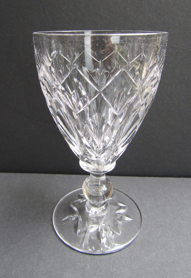 Set of 7 Signed Stuart England Crystal White Wine Glasses