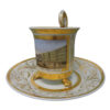German porcelain cup & saucer - topographical scene of Berlin gold highlights