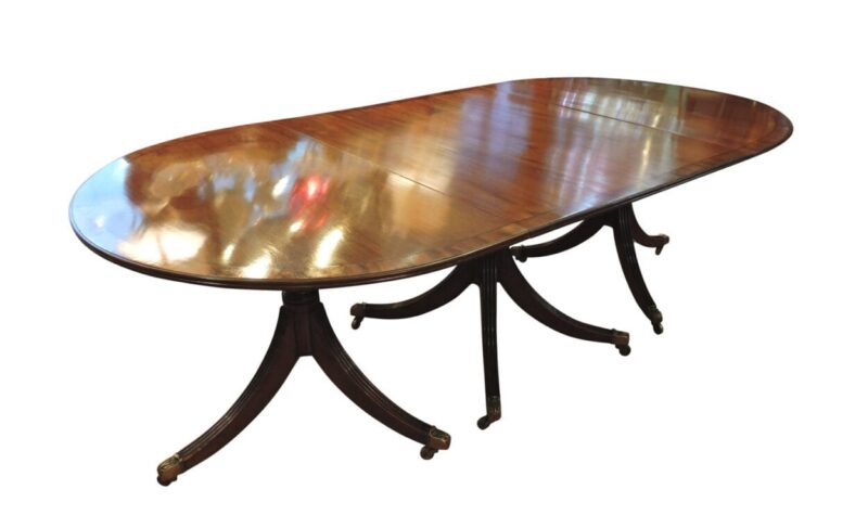 triple pedestal dining table