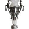 WMF German Silver plated Large Figural Handle Vase with Glass Insert