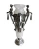 WMF German Silver plated Large Figural Handle Vase with Glass Insert