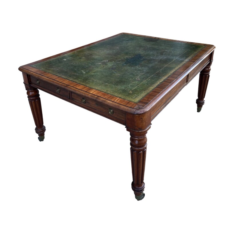 Wm IV mahogany partners desk by Wilkinson & Sons 14 Ludgate Hill
